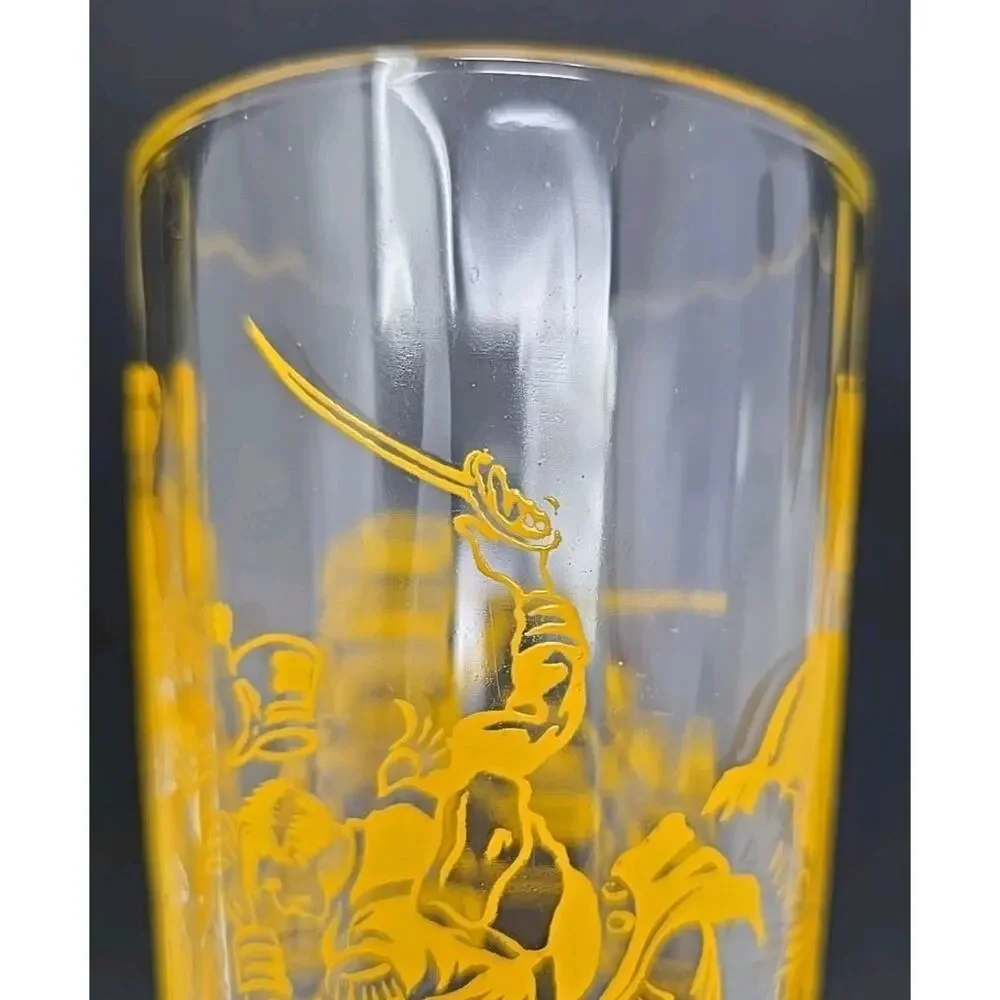 Vintage Davy Crockett Glass Yellow Tumbler Approx. Size: 5-1/2